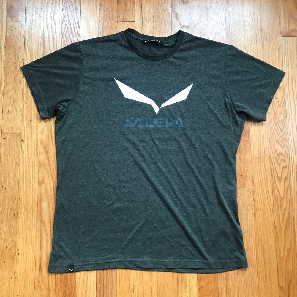 Salewa Men's Charcoal Green Short Sleeve Tee Large